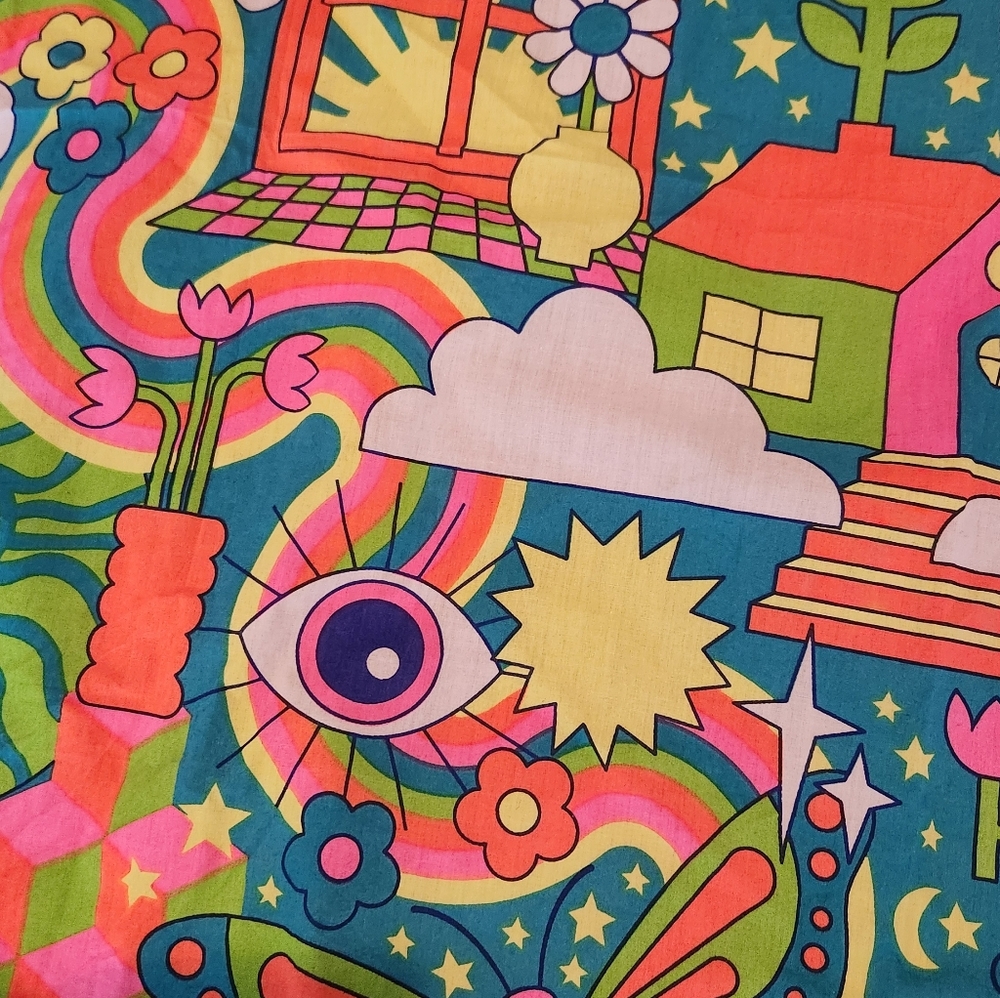 Lush Accessories Radiate Goodness Psychedelic Print Scarf - Picture 2 of 5